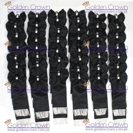 Cravate de deuil - franges bouillon argent