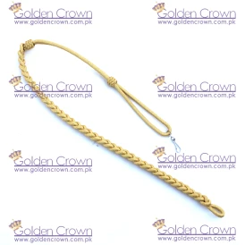 Military Whistle Lanyard Gold Mylar