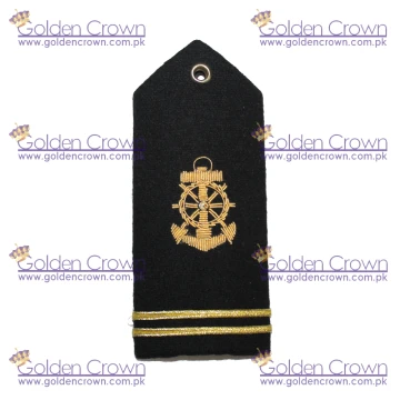 American Navy Mate Shoulder Boards Epaulets Gold Anchor & Two Bar Hardboards