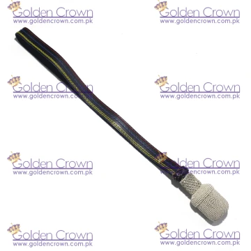 Black Leather Silver Bullion Sword Knot