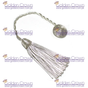 Doctoral Tam Silver Bullion Tassel Silver Graduation Bullion Tassel
