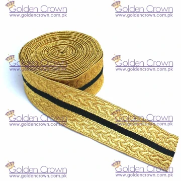 Gold Green Mylar Braid Lace