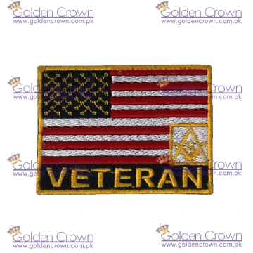 Masonic American Flag Patch Embroidered