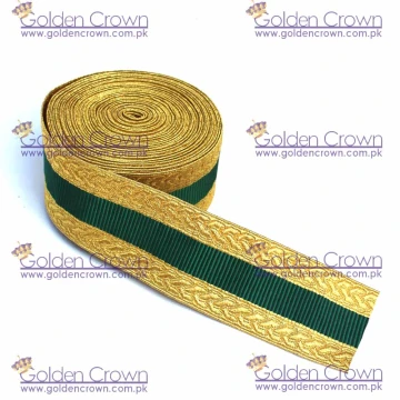 Military Metallic Mylar Gold & Green Lace Supplier