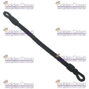 Military Officer Black Bullion Cap Cord