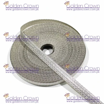 Military Silver Mylar Braid, Silver Staff Lace