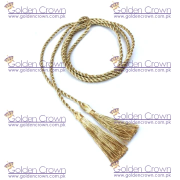 Thin Metallic Cord with 3.5 Tassels