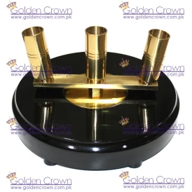 Black Three Pole Ceremonial Flagpole Bases