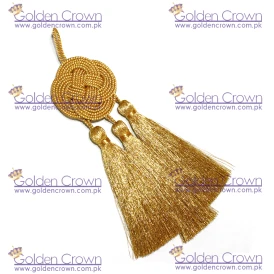 Celtic Knot Cincture Gold 3 small Tassels Cotton blend Felisi Gold