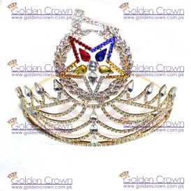 Freemason Masonic OES Grand Matron Crown in Gold with Rhinestones, OES CROWN