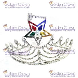 Freemason Masonic OES Grand Matron Silver TONE Rhinestones O.E.S Adjustable CROWN
