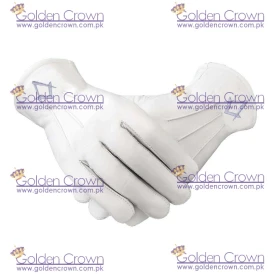 Freemason Masonic Real Kid Leather Silver Gloves in S &C