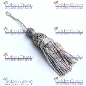 French Silver Bullion Wire Tassels