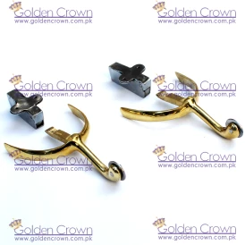 Gold Plated Swan Neck Military Box Spurs