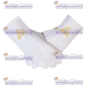 High Quality Masonic Royal Arch Cotton Gloves with beautiful Embroidery Logo yellow