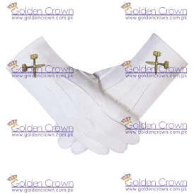 High Quality Masonic Shriner Emblem White Glove Masonic Glove 