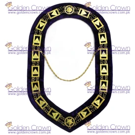 Masonic 33 Degree Chain Collar Golden Plated