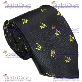 Masonic Craft Silk Tie with Embroided Square Compass & G | Msasons Tie
