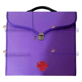 Masonic Knight Templar File Cases Purple with hard handle