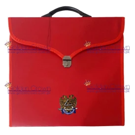 Masonic MM/WM Full Dress Scottish Rite Red File Cases with hard handle