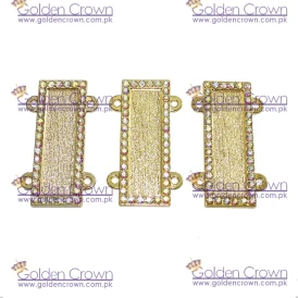 Masonic name bars with Rhinestone border Golden Plated