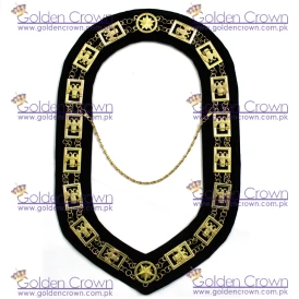 Masonic Regalia 32 Degree wings down Chain Collar Gold Plated