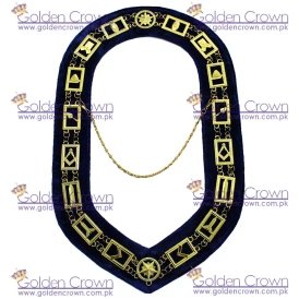 Masonic Regalia Blue Lodge Chain Collar Golden Metal