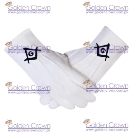 Masonic regalia Cotton Gloves Black Square Compass & G