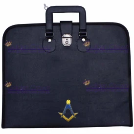 Masonic Regalia Square Compass Embroidered MM/MW File Cases with hard handle