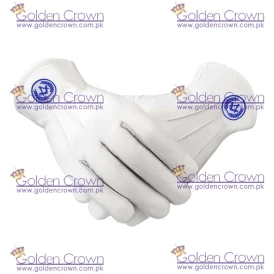 Masonic Regalia White Soft Leather Gloves Square Compass