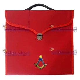 Masonic Square Compass Red File Cases with hard handle 