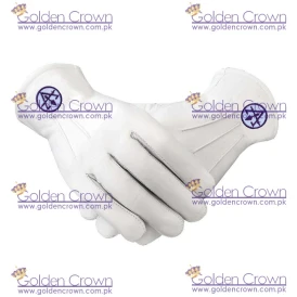 Masonic White Gloves PURPLE Embroidered RSM ROYAL & SELECT