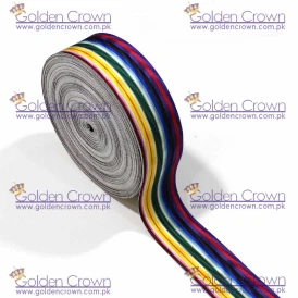 Rainbow Moire Striped Grosgrain Ribbon