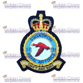 Royal Air Force Squadron 51 Embroidered Badge