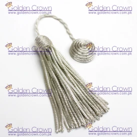 Silver Bullion Graduation Cap Tassel