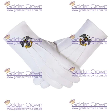 32 DEGREE WINGS Down & SCOTTISH RITE MASONIC EMBROIDERED GLOVES