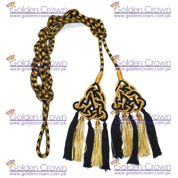 Black and Gold Cincture With Ornate Tassels