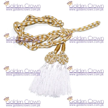 Celtic Knot Liturgical Cincture gold and colour 3 small Tassels Cotton