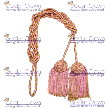  Cincture Flat Knot Gold & Pink