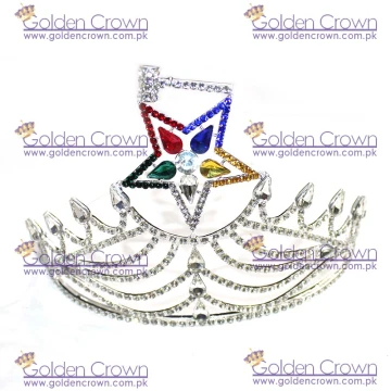 Freemason Masonic OES Grand Matron Silver TONE Rhinestones O.E.S Adjustable CROWN