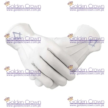 Freemason Masonic Real Kid Leather Silver Gloves in S &C