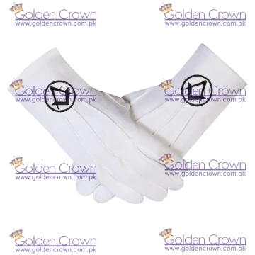 Freemasons masonic Cotton Gloves in Black S + C