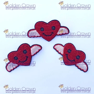 hand Embroidery Heart Bullion brooch