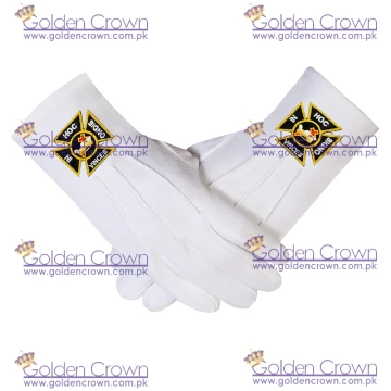 Knights Templar White Masonic Cotton Gloves