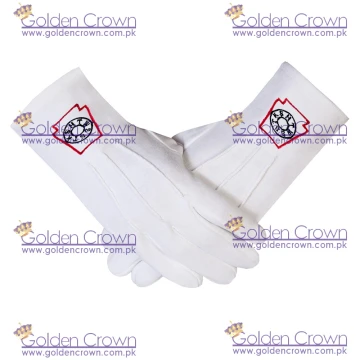 Masonic Freemasons Mark Degree White 100% Cotton lodge Gloves