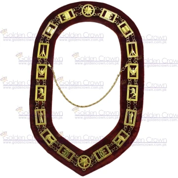 Masonic Heroines of Jericho Women's Chain Collar golden Plated H.O.J chain collar