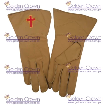Masonic Knights Templar Gauntlets in Real Leather 