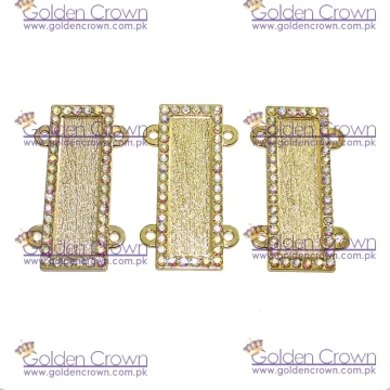 Masonic name bars with Rhinestone border Golden Plated