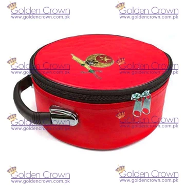 Masonic Regalia Shriner Emblem Embroidered Red Cap Cas
