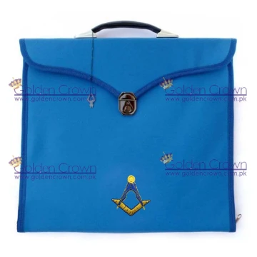 Masonic Square Compass Blue File Cases with hard handle